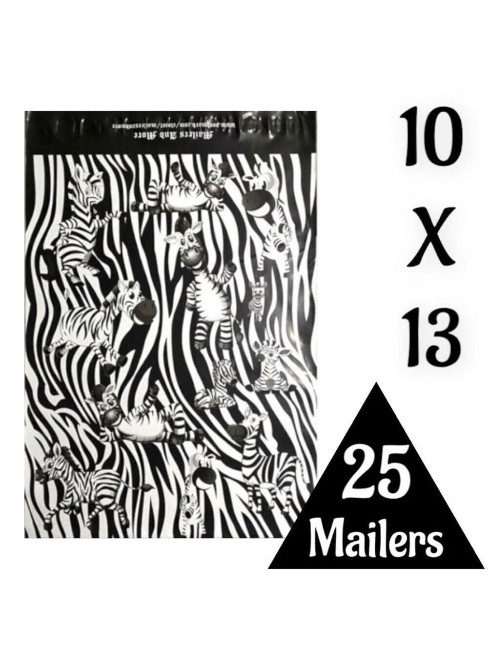 25 10X13 Poly Mailers, Zebra Shipping Envelopes PRICE IS FIRM - Picture 5 of 10